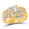 1/2 CTW Marquise Diamond Bridal Wedding Ring 10kt Yellow Gold - REF-71R6X