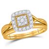1/3 CTW Round Diamond Bridal Wedding Ring 10kt Yellow Gold - REF-31X4T