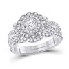 1 CTW Round Diamond Bridal Wedding Ring 14kt White Gold - REF-115M8F