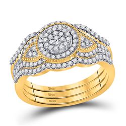 1/3 CTW Round Diamond Bridal Wedding Ring 10kt Yellow Gold - REF-47R6X