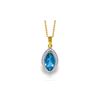 Genuine 2.4 ctw Blue Topaz & Diamond Necklace 14KT Yellow Gold - REF-62V2W