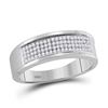 1/4 CTW Mens Round Diamond Wedding Band Ring 10kt White Gold - REF-31H9R