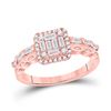 5/8 CTW Womens Baguette Diamond Square Cluster Ring 14kt Rose Gold - REF-88V5Y