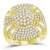 Image 1 : 3 & 5/8 CTW Mens Round Diamond Large Cluster Ring 14kt Yellow Gold - REF-302N3A