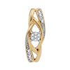 Image 1 : 0.03 CTW Womens Round Diamond Vertical Suspended Cluster Pendant 10kt Yellow Gold - REF-6X7T