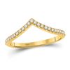 Image 1 : 1/5 CTW Womens Round Diamond Chevron Stackable Band Ring 10kt Yellow Gold - REF-24V5Y