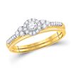 Image 1 : 1/3 CTW Round Diamond Slender Wedding Bridal Engagement Ring 10k Yellow Gold - REF-40W3H