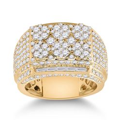 3 & 3/4 CTW Mens Round Diamond Fashion Ring 14kt Yellow Gold - REF-327R3X