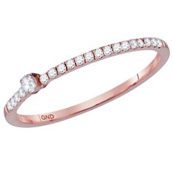 1/8 CTW Womens Round Diamond Stackable Band Ring 14kt Rose Gold - REF-16T4V