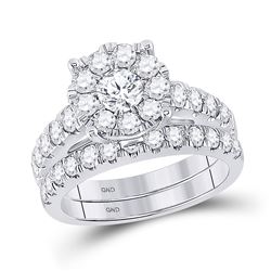 2 CTW Round Diamond Bridal Wedding Ring 14kt White Gold - REF-231H8R