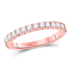 1/2 CTW Womens Round Diamond Wedding Machine-Set Band Ring 14kt Rose Gold - REF-50A4M