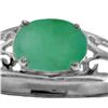 Genuine 1.15 ctw Emerald Ring 14KT White Gold - REF-39F3Z