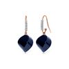 Genuine 30.68 ctw Sapphire & Diamond Earrings 14KT Rose Gold - REF-67P3H