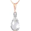 Genuine 2.3 ctw White Topaz & Diamond Necklace 14KT Rose Gold - REF-22M8T