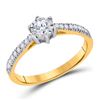 Image 1 : 1/3 CTW Round Diamond Solitaire Bridal Wedding Engagement Ring 10kt Yellow Gold - REF-46W4H