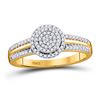 Image 1 : 1/4 CTW Round Diamond Circle Cluster Bridal Wedding Engagement Ring 10kt Yellow Gold - REF-21X8T