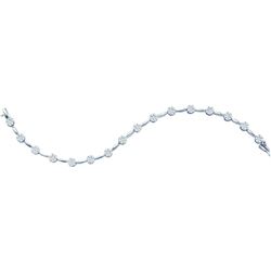 2 CTW Womens Round Diamond Flower Cluster Bracelet 14kt White Gold - REF-224Y9N