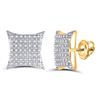 Image 1 : 1/3 CTW Mens Round Diamond Square Kite Cluster Stud Earrings 10kt Yellow Gold - REF-23Y3N