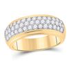 Image 1 : 1 & 1/2 CTW Mens Round Diamond Pave Band Ring 14kt Yellow Gold - REF-129Y5N