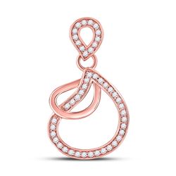 1/4 CTW Womens Round Diamond Fashion Pendant 14kt Rose Gold - REF-24M5F
