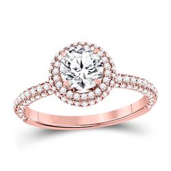 1 & 5/8 CTW Round Diamond Solitaire Bridal Wedding Engagement Ring 14kt Rose Gold - REF-545Y4N