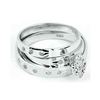 Image 1 : 1/10 CTW His Hers Round Diamond Cluster Matching Wedding Set 14kt White Gold - REF-37M5F
