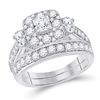 Image 1 : 2 CTW Princess Diamond Bridal Wedding Ring 14kt Two-tone Gold - REF-228M3F