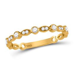 1/6 CTW Womens Round Diamond Stackable Band Ring 10kt Yellow Gold - REF-19V6Y