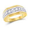 Image 1 : 1 CTW Mens Round Diamond Graduated Band Ring 10kt Two-tone Gold - REF-131M5F
