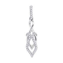1/10 CTW Womens Round Diamond Fashion Pendant 10kt White Gold - REF-8F9W