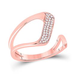 1/6 CTW Womens Round Diamond Geometric Fashion Ring 14kt Rose Gold - REF-28T5V