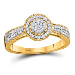 1/6 CTW Womens Round Diamond Circle Cluster Ring 10kt Yellow Gold - REF-21M8F