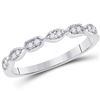 Image 1 : 1/10 CTW Womens Round Diamond Geometric Stackable Band Ring 14kt White Gold - REF-20H5R