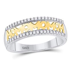 1/6 CTW Womens Round Diamond Mom Mother Band Ring 10kt Yellow Gold - REF-16H4R