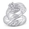 Image 1 : 1/5 CTW His Hers Round Diamond Solitaire Matching Wedding Set 10kt White Gold - REF-49N3A