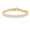 Image 1 : 3 & 1/3 CTW Womens Round Diamond Cluster Tennis Bracelet 14kt Yellow Gold - REF-296N6A