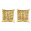 Image 1 : 1/6 CTW Mens Round Yellow Color Enhanced Diamond Cluster Earrings 10kt Yellow Gold - REF-13T2V