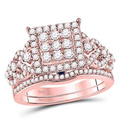 1 CTW Round Diamond Bridal Wedding Ring 14kt Rose Gold - REF-102N3A
