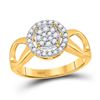 Image 1 : 1/4 CTW Womens Round Diamond Circle Cluster Ring 10kt Yellow Gold - REF-27H3R