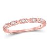 Image 1 : 1/12 CTW Womens Round Diamond XOXO Stackable Band Ring 10kt Rose Gold - REF-13Y5N