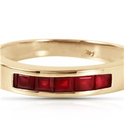 Genuine 0.60 ctw Ruby Ring 14KT Yellow Gold - REF-47M5T