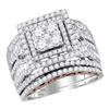 Image 1 : 2 & 1/2 CTW Round Diamond Bridal Wedding Ring 14kt Two-tone Gold - REF-207X8T