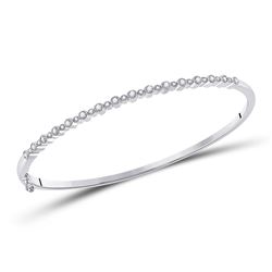 3/8 CTW Womens Round Diamond Stackable Bangle Bracelet 10kt White Gold - REF-72X3T