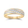 Image 1 : 1/6 CTW Mens Round Diamond Wedding Band Ring 10kt Two-tone Gold - REF-38M7F