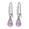 Image 1 : Genuine 4.68 ctw Amethyst & Diamond Earrings 14KT White Gold - REF-40F7Z