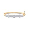 Image 1 : 1 & 3/4 CTW Womens Round Diamond Cluster Bangle Bracelet 14kt Yellow Gold - REF-184Y3N