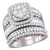 Image 1 : 2 & 1/2 CTW Round Diamond Bridal Wedding Ring 14kt Two-tone Gold - REF-242Y3N