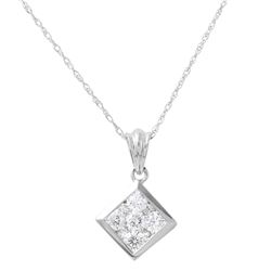 1 CTW Diamond Necklace 14K White Gold - REF-92M6F