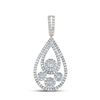 Image 1 : 5/8 CTW Womens Round Diamond Teardrop Pendant 10kt Yellow Gold - REF-34N3A