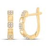Image 1 : 1/10 CTW Womens Round Diamond Hoop Earrings 14kt Yellow Gold - REF-20N5A